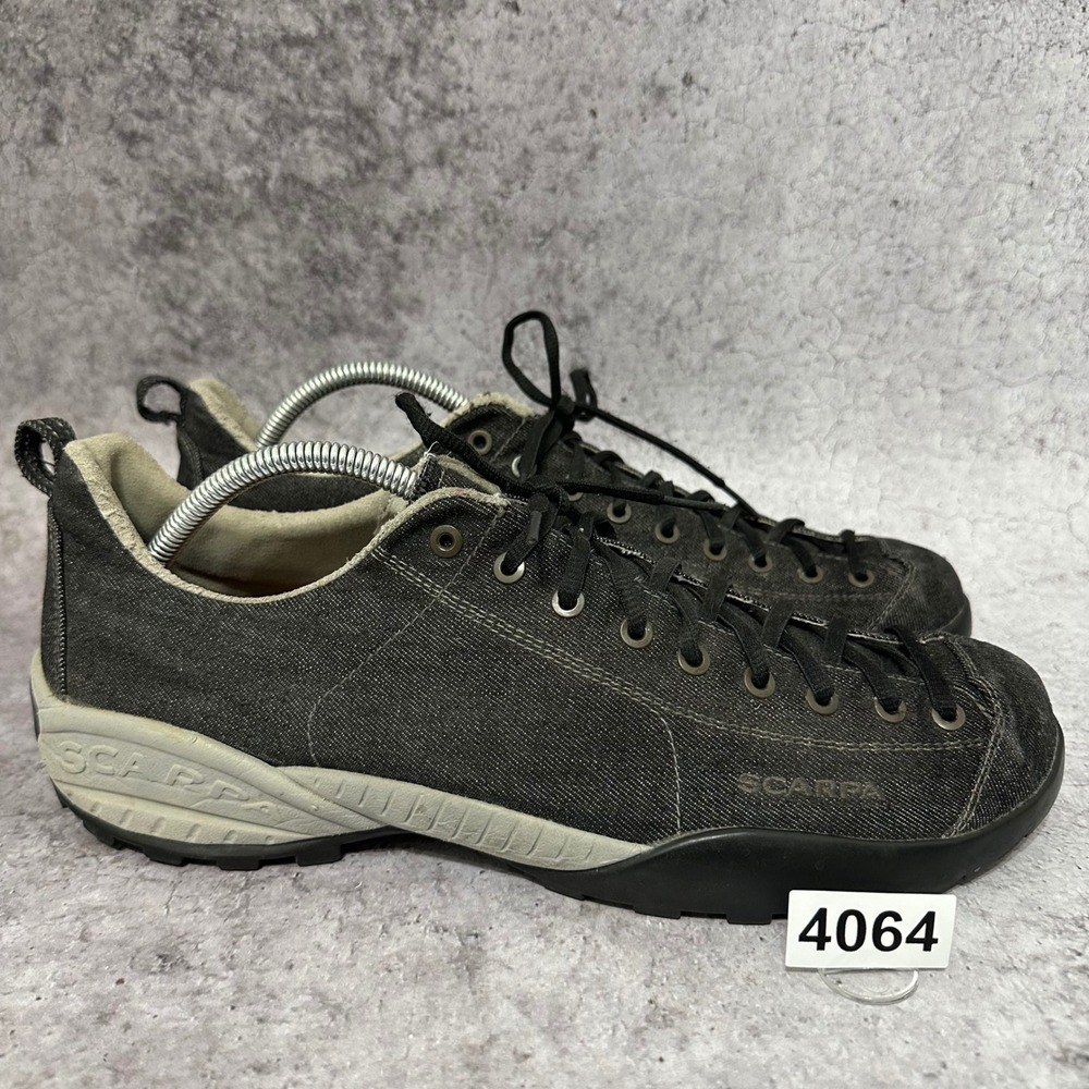 Scarpa Mojito Denim Mens Size 12 Black Hiking Lifestyle Lace-to-Toe Vibram Shoes